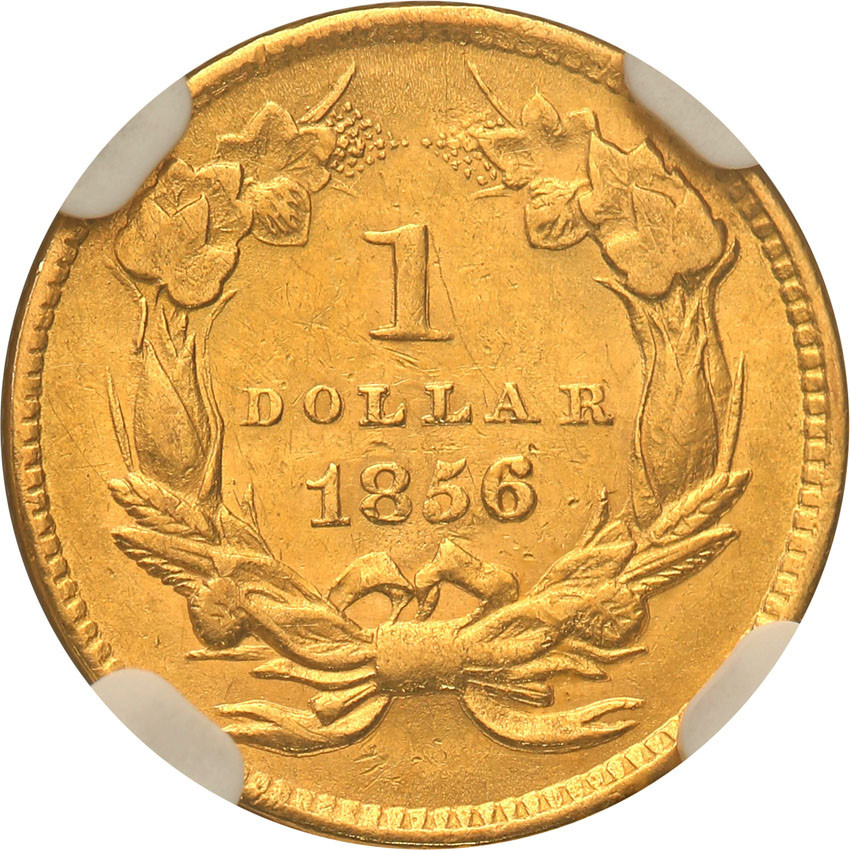 USA. Dolar 1856 typ III, Philadelphia NGC AU58